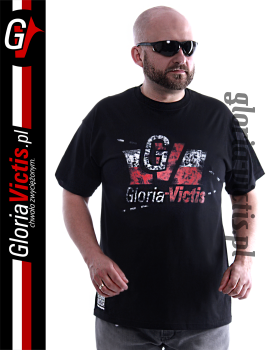 Gloria Victis Official LOGO in Destruction - koszulka męska z patriotycznym nadrukiem