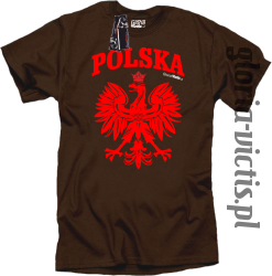 POLSKA herb Polski standard - Koszulka męska - brązowy