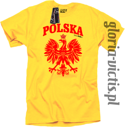POLSKA herb Polski standard - Koszulka męska - żółty