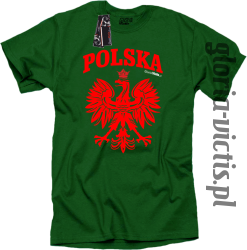 POLSKA herb Polski standard - Koszulka męska - zielony