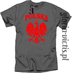 POLSKA herb Polski standard - Koszulka męska - szary