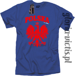 POLSKA herb Polski standard - Koszulka męska - niebieski