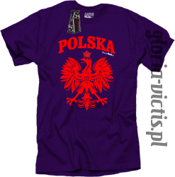 POLSKA herb Polski standard - Koszulka męska - fioletowy