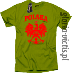 POLSKA herb Polski standard - Koszulka męska - kiwi