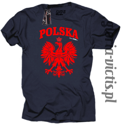 POLSKA herb Polski standard - Koszulka męska - granatowy