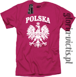 POLSKA herb Polski standard - Koszulka męska - różowy