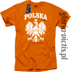 POLSKA herb Polski standard - Koszulka męska - pomarańczowy