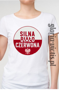 Silna Biało - Czerwona - koszulka damska 