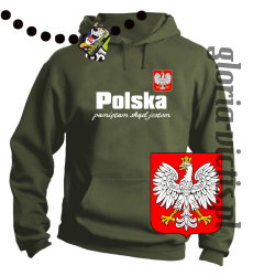 Polska Pamiętam skąd jestem - Bluza męska z kapturem khaki