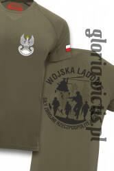 Wojska Lądowe SIŁY ZBROJNE Rzeczpospolitej Polskiej + 2 rękawki Flaga - koszulka wojskowa męska 
