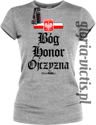 Bóg Honor Ojczyzna - Koszulka damska melanż 
