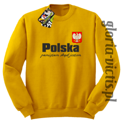 Polska Pamiętam skąd jestem - Bluza męska żółta