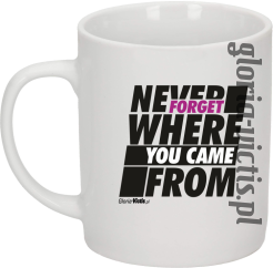 Never Forget Where You Came From - Kubek ceramiczny 