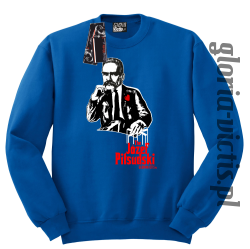 The Józef Piłsudski Modern Style - Bluza męska standard bez kaptura - niebieski