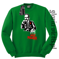 The Józef Piłsudski Modern Style - Bluza męska standard bez kaptura - zielony