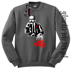 The Józef Piłsudski Modern Style - Bluza męska standard bez kaptura - szary