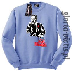 The Józef Piłsudski Modern Style - Bluza męska standard bez kaptura - błękitny