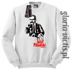 The Józef Piłsudski Modern Style - Bluza męska standard bez kaptura - biały