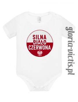  Silna Biało - Czerwona - body dziecięce krótki rękawek