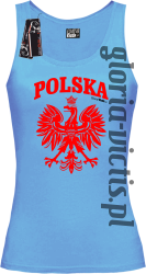 POLSKA herb Polski standard - Koszulka damska TOP - błękitny