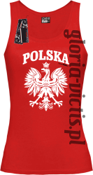 POLSKA herb Polski standard - Koszulka damska TOP - czerwony