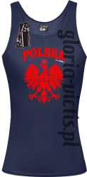 POLSKA herb Polski standard - Koszulka damska TOP - granatowy