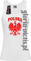 POLSKA herb Polski standard - Koszulka damska TOP - biały