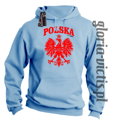 POLSKA herb Polski standard - Bluza męska z kapturem - błękitny