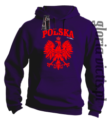 POLSKA herb Polski standard - Bluza męska z kapturem - fioletowy