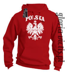 POLSKA herb Polski standard - Bluza męska z kapturem - czerwony