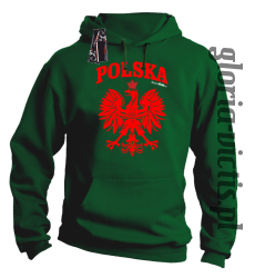 POLSKA herb Polski standard - Bluza męska z kapturem - zielony