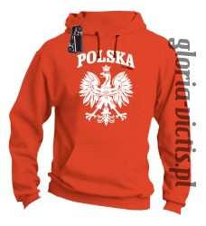 POLSKA herb Polski standard - Bluza męska z kapturem - pomarańczowy