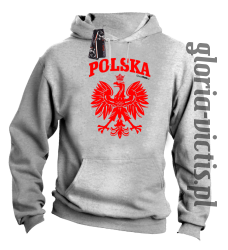 POLSKA herb Polski standard - Bluza męska z kapturem - melanż
