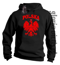 POLSKA herb Polski standard - Bluza męska z kapturem - czarny