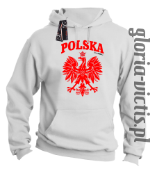 POLSKA herb Polski standard - Bluza męska z kapturem