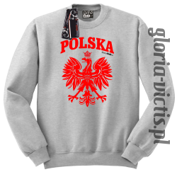 POLSKA herb Polski standard - bluza męska standard bez kaptura - melanż