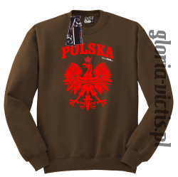 POLSKA herb Polski standard - bluza męska standard bez kaptura - brązowy