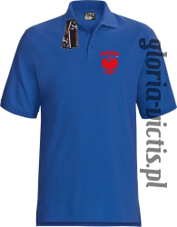 POLSKA herb Polski standard - Koszulka męska POLO - niebieski