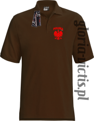 POLSKA herb Polski standard - Koszulka męska POLO - brązowy