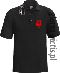 POLSKA herb Polski standard - Koszulka męska POLO - czarny