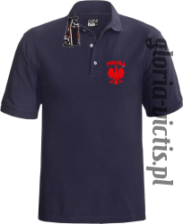 POLSKA herb Polski standard - Koszulka męska POLO - granatowy