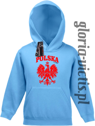 POLSKA herb Polski standard - bluza dziecięca z kapturem - błękitny