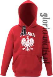 POLSKA herb Polski standard - bluza dziecięca z kapturem - czerwony