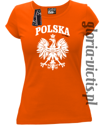 POLSKA herb Polski standard - Koszulka damska - pomarańczowy