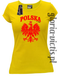 POLSKA herb Polski standard - Koszulka damska - żółty