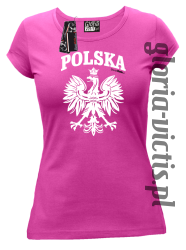 POLSKA herb Polski standard - Koszulka damska - różowy