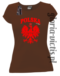 POLSKA herb Polski standard - Koszulka damska - brązowy