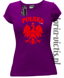 POLSKA herb Polski standard - Koszulka damska - fioletowy