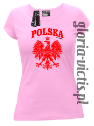 POLSKA herb Polski standard - Koszulka damska - jasny róż