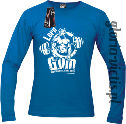 Lord GYM Stop Wishing Start Doing - Lonsleeve męski - niebieski